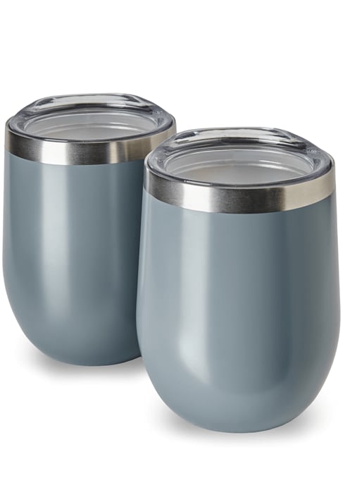 Stainless Steel Grey Tumblers (pack of 2)