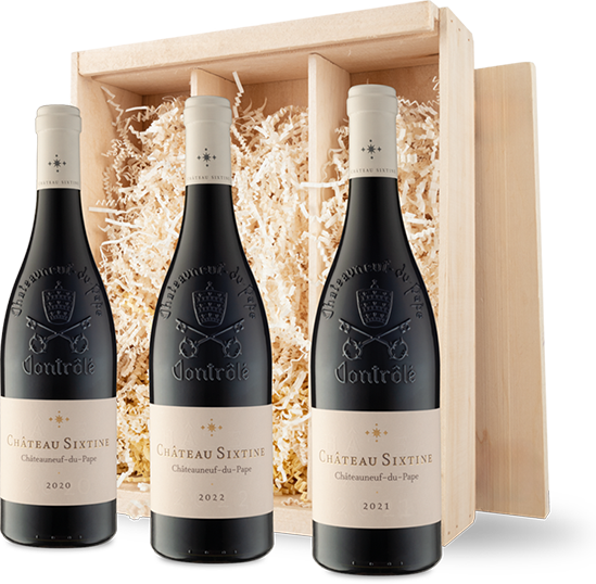 Fine Châteauneuf-du-Pape in Wood Gift Box Fine Châteauneuf-du-Pape in Wood Gift Box