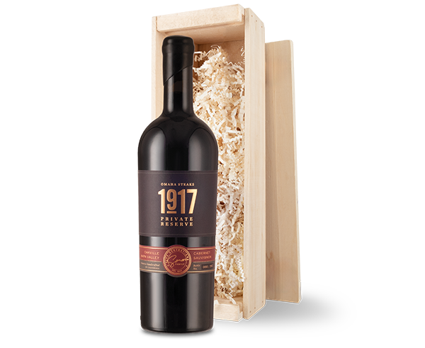 Omaha Steaks 1917 Private Reserve Cabernet in Wooden Gift Box