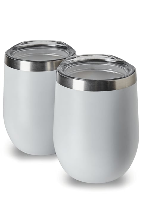 Stainless Steel White Tumblers (Pack of 2) Stainless Steel White Tumblers (Pack of 2)